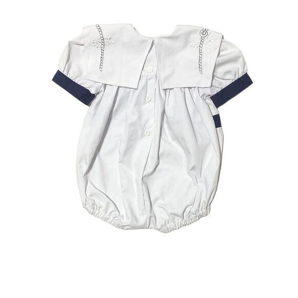 𝅺vintage Infants Embroidered Sailor Bubble Suit - Picture 5 of 6